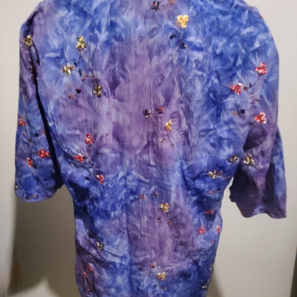 VENUS FASHION   embroidered  button up  blouse  SIZE LARGE NWT - Picture 6 of 9